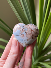 Load image into Gallery viewer, Blue Flower Agate Heart
