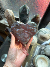 Load image into Gallery viewer, Moss Agate Heart w/ Stand
