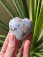 Load image into Gallery viewer, Blue Flower Agate Heart
