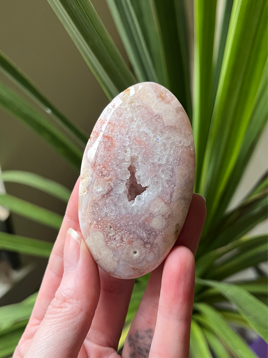 Pink Amethyst Flower Agate Palm