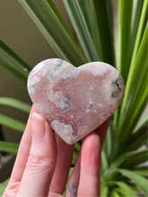 Load image into Gallery viewer, Pink Amethyst Flower Agate Heart
