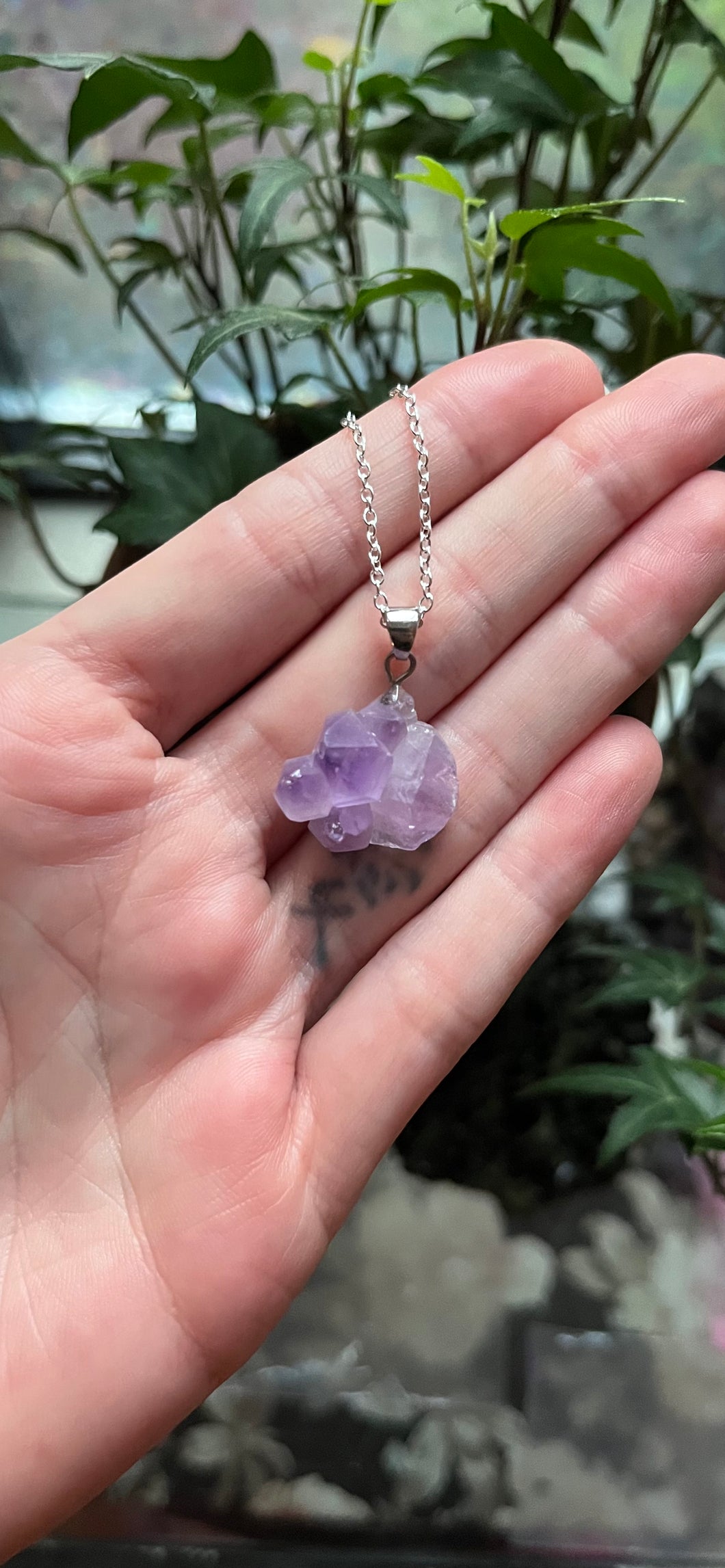 Raw Amethyst necklace