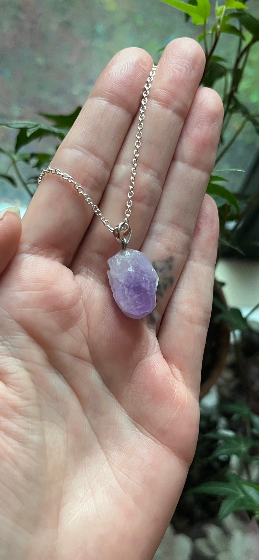 Raw Amethyst necklace