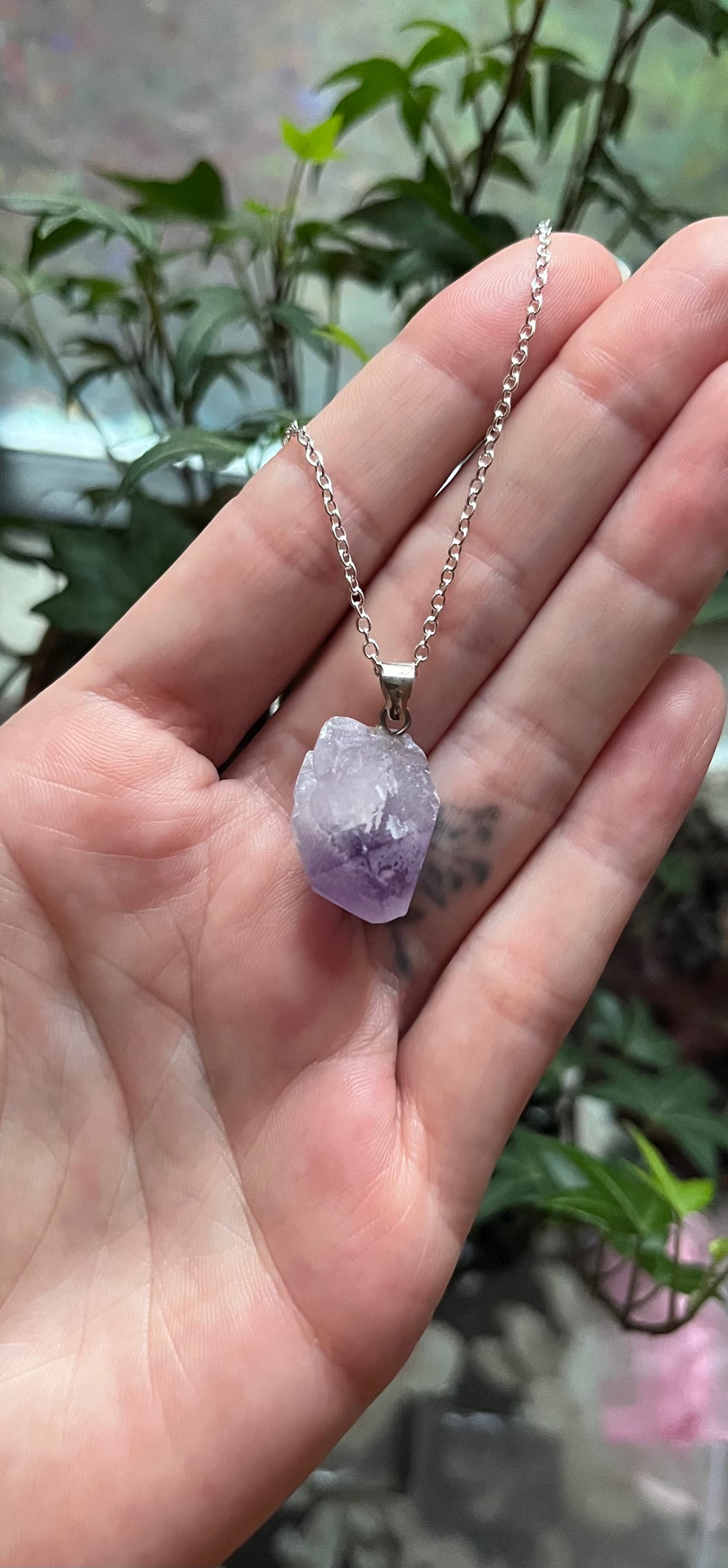 Raw Amethyst necklace