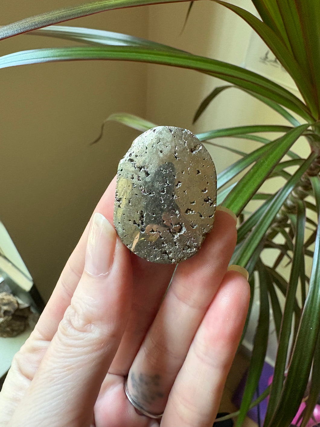 Pyrite Palm Stone