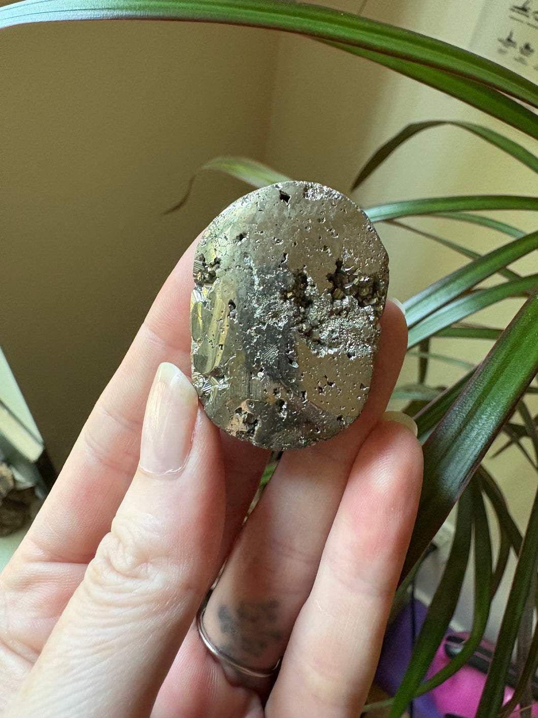 Pyrite Palm Stone