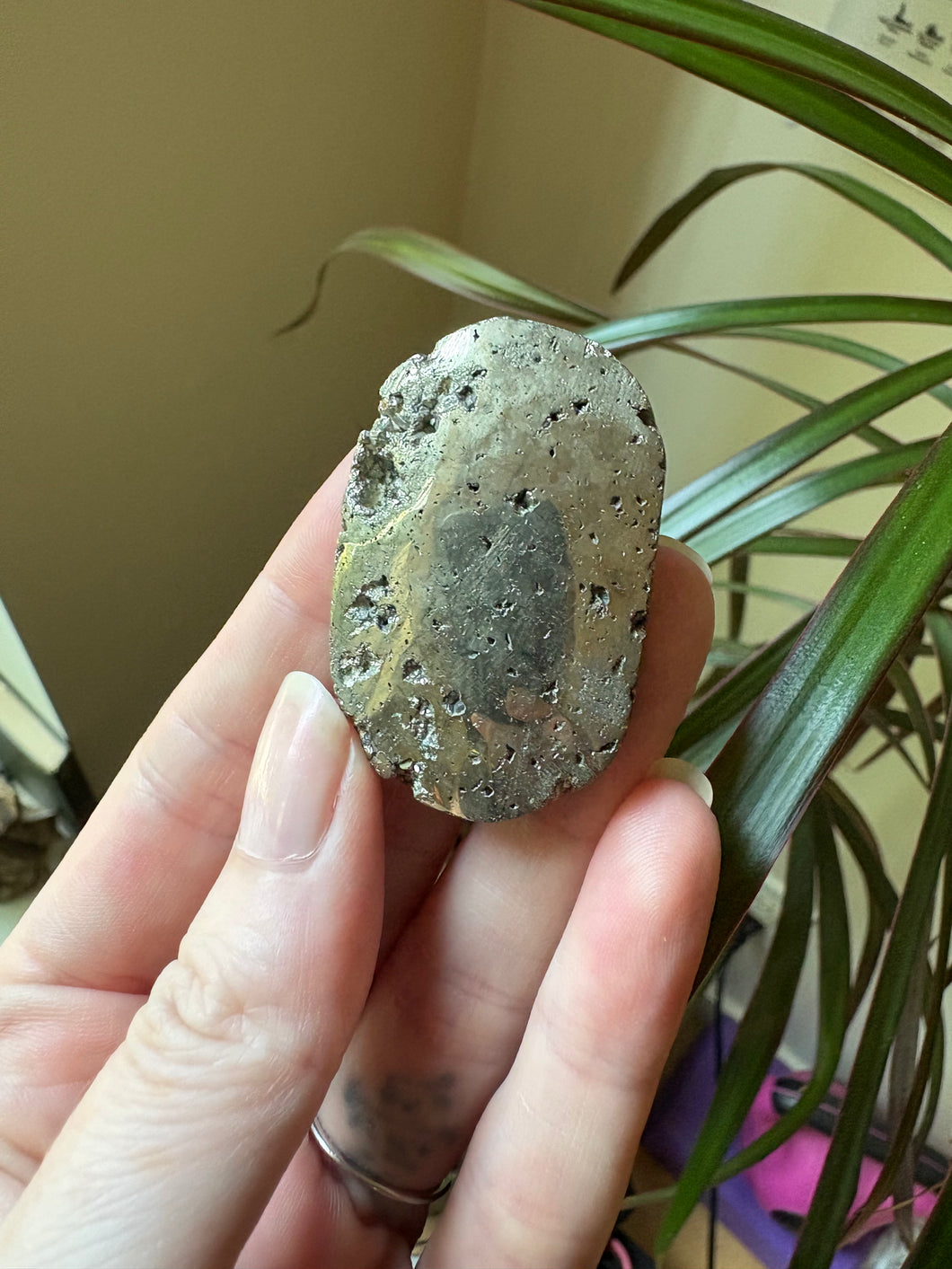 Pyrite Palm Stone
